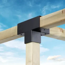 Houtverbinders|Houtverbinders > Geen Paalverbinder voor pergola T-verbindingsstuk 4-kants 7x7 cm zwart