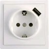 Inbouw Schakelmateriaal|Stopcontacten & Overige Contactdozen > Peha Standard enkel geaard stopcontact met USB-A poort wit