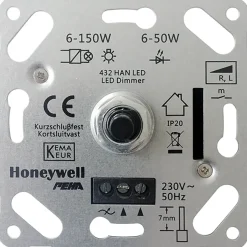 Dimmers|Inbouw Schakelmateriaal > Peha Standard Inbouwdimmer Led/ Gloei/ Halogeen 6-50 Watt