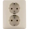 Inbouw Schakelmateriaal|Stopcontacten & Overige Contactdozen > Peha Standard Stopcontact Dubbel RA Crème