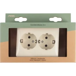 Inbouw Schakelmateriaal|Stopcontacten & Overige Contactdozen > Peha Standard Stopcontact Dubbel RA Crème
