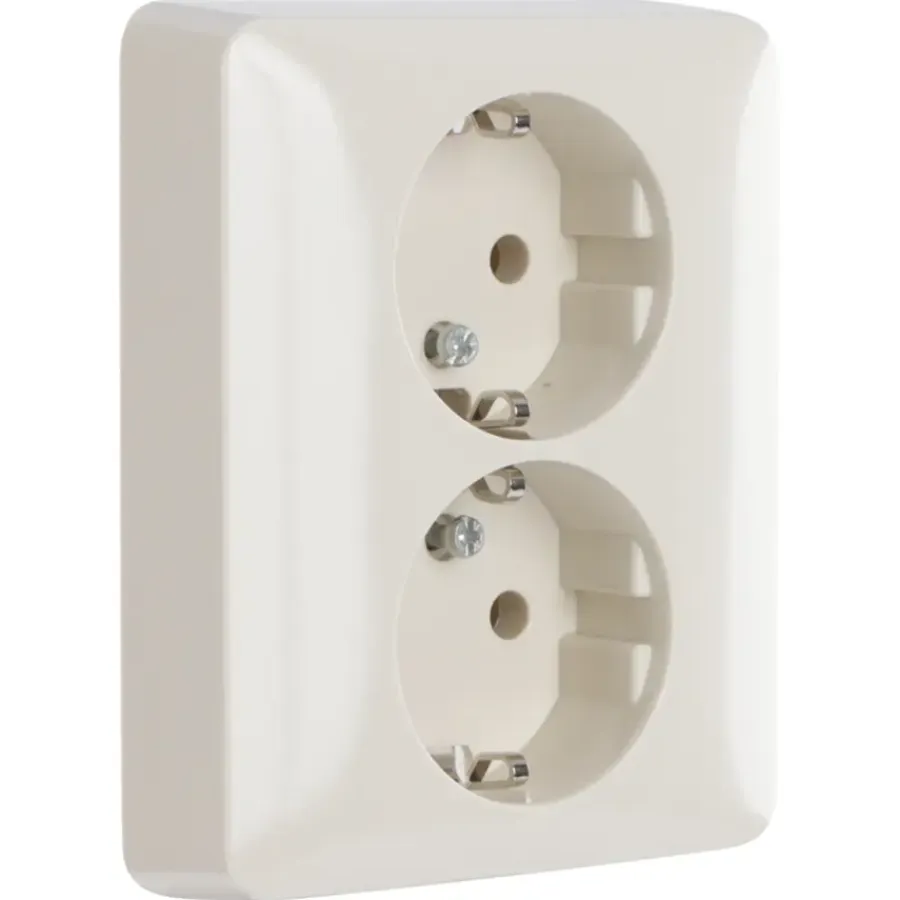 Inbouw Schakelmateriaal|Stopcontacten & Overige Contactdozen > Peha Standard Stopcontact Dubbel RA Crème