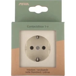 Inbouw Schakelmateriaal|Stopcontacten & Overige Contactdozen > Peha Standard stopcontact geaard crème