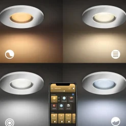 Philips Hue badkamerinbouwspot Xamento chroom - wit en gekleurd 6W - rond