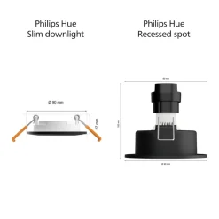 Philips Hue inbouwspot zwart Ø90mm