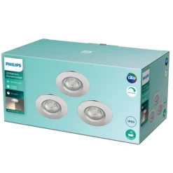 Philips inbouwspots Dive chroom set van 3