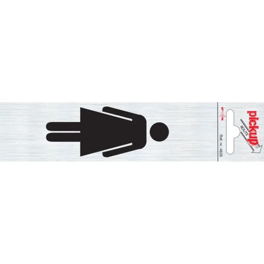 Pickup Alu deurbordje dames symbool 165x44 mm