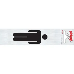 Pickup Alu deurbordje heren symbool staand 165x44 mm