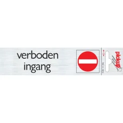 Pickup Alu deurbordje verboden ingang 165x44 mm