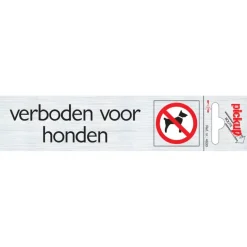 Pickup Alu deurbordje verboden voor honden 165x44 mm