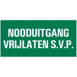 Pickup bord nooduitgang vrijlaten 15x30 cm