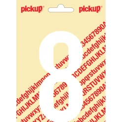 Pickup plakcijfer 8 wit mat 120 mm