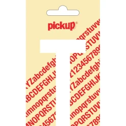 Pickup plakletter T wit mat 90 mm