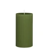 Pilaar kaars donker groen - h13xd7cm
