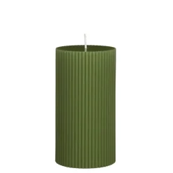 Pilaar kaars donker groen - h13xd7cm
