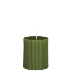 Pilaar kaars donker groen - h8xd7cm