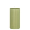 Pilaar kaars licht groen - h13xd7cm