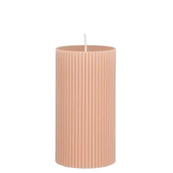 Pilaar kaars licht roze - h13xd7cm