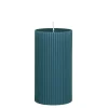 Pilaar kaars paraffine blauw - h13xd7cm