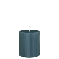 Pilaar kaars paraffine blauw - h8xd7cm