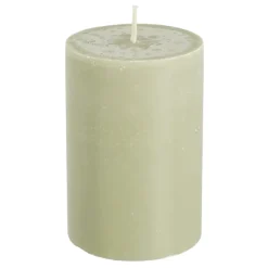 Pilaar kaars stearine lichtgroen - h10xd6,8cm