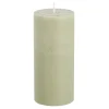 Pilaar kaars stearine lichtgroen - h15xd6,8cm