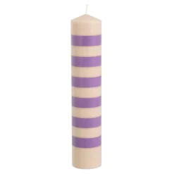 Pilaar kaars stearine licht roze lila - h25xd5cm