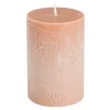 Pilaar kaars stearine roze - h10xd6,8cm