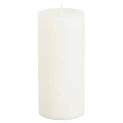 Pilaar kaars stearine wit - h15xd6,8cm