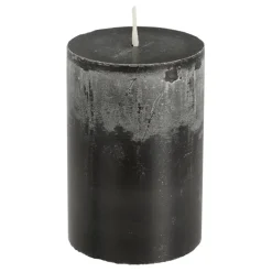 Pilaar kaars stearine zwart - h10xd6,8cm