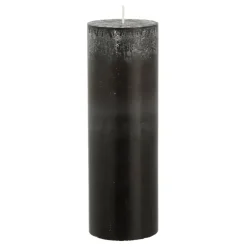 Pilaar kaars stearine zwart- h20xd6,8cm