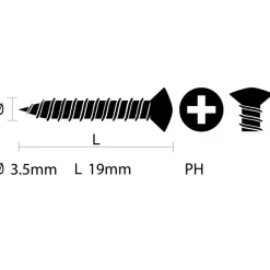 Plaatschroef zelftappend lenskop RVS 3,5x19 mm 15 stuks