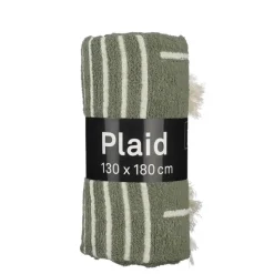 Plaid streep d.groen - l180xb130cm