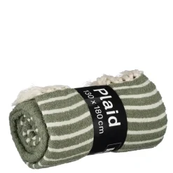 Plaid streep d.groen - l180xb130cm
