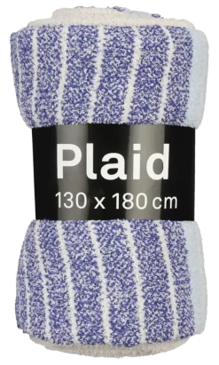 Plaid streep l.blauw - l180xb130cm