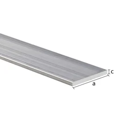 Profiel plat aluminium brut 20x2x1000mm