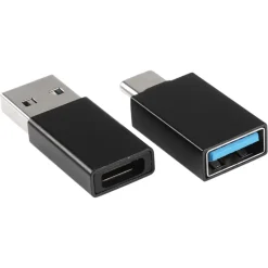 Audio & Video Accessoires > Q-link adapter 1x USB-C/A en 1x USB-A/C zwart