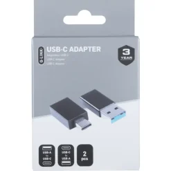 Audio & Video Accessoires > Q-link adapter 1x USB-C/A en 1x USB-A/C zwart