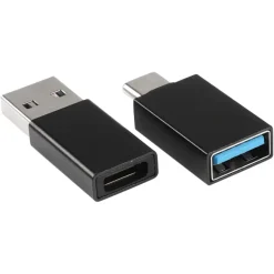 Audio & Video Accessoires > Q-link adapter 1x USB-C/A en 1x USB-A/C zwart