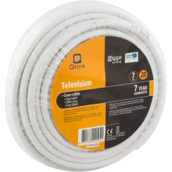 Audio & Video Accessoires > Q-link coax kabel 20 meter wit kabelkeur