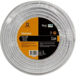 Audio & Video Accessoires > Q-link coax kabel 50 meter wit kabelkeur
