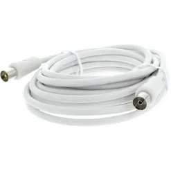 Audio & Video Accessoires > Q-link coax kabel stekker recht 5 meter wit kabelkeur