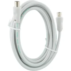 Audio & Video Accessoires > Q-link coax kabel stekker recht 3 meter wit kabelkeur