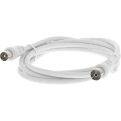 Audio & Video Accessoires > Q-link coax kabel stekker recht 1.5 meter wit kabelkeur