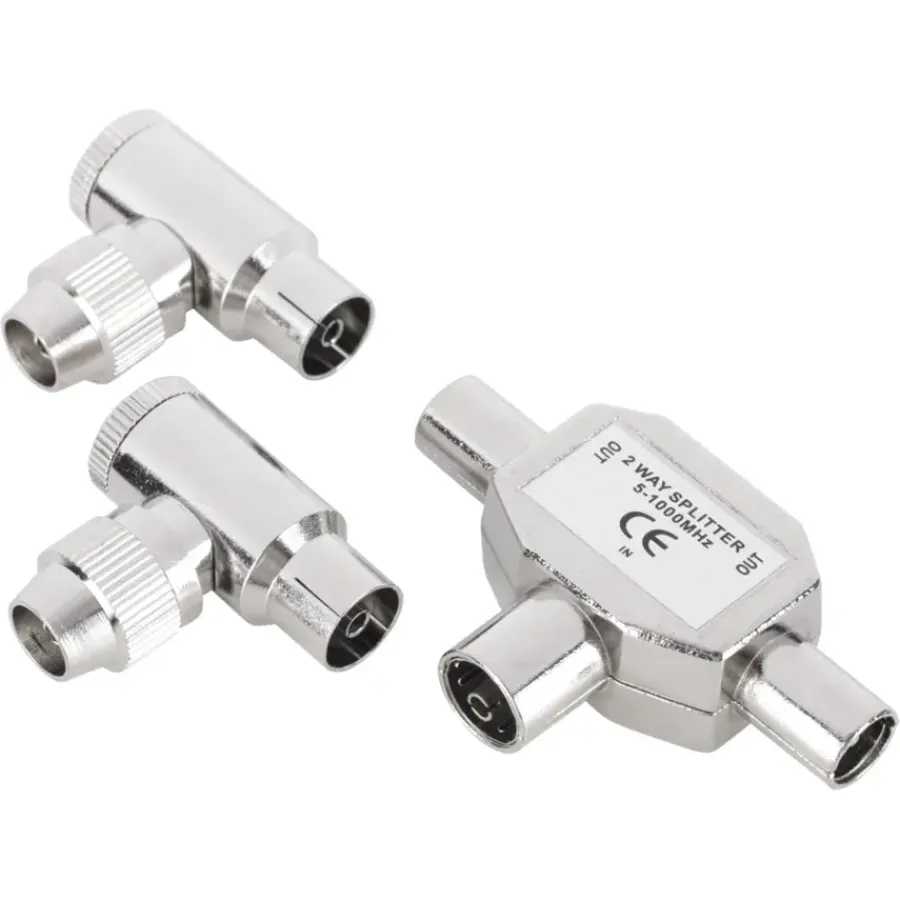Audio & Video Accessoires > Q-link coax splitter tv 2 male/female haaks