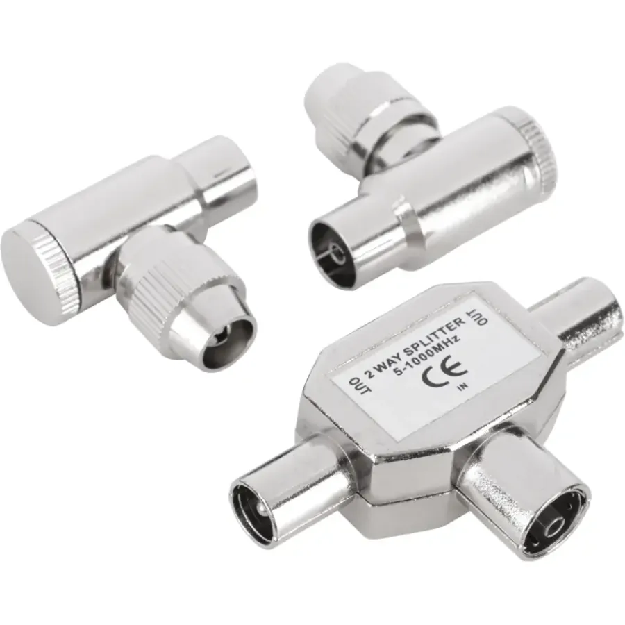 Audio & Video Accessoires > Q-link coax splitter tv 2 male/female haaks