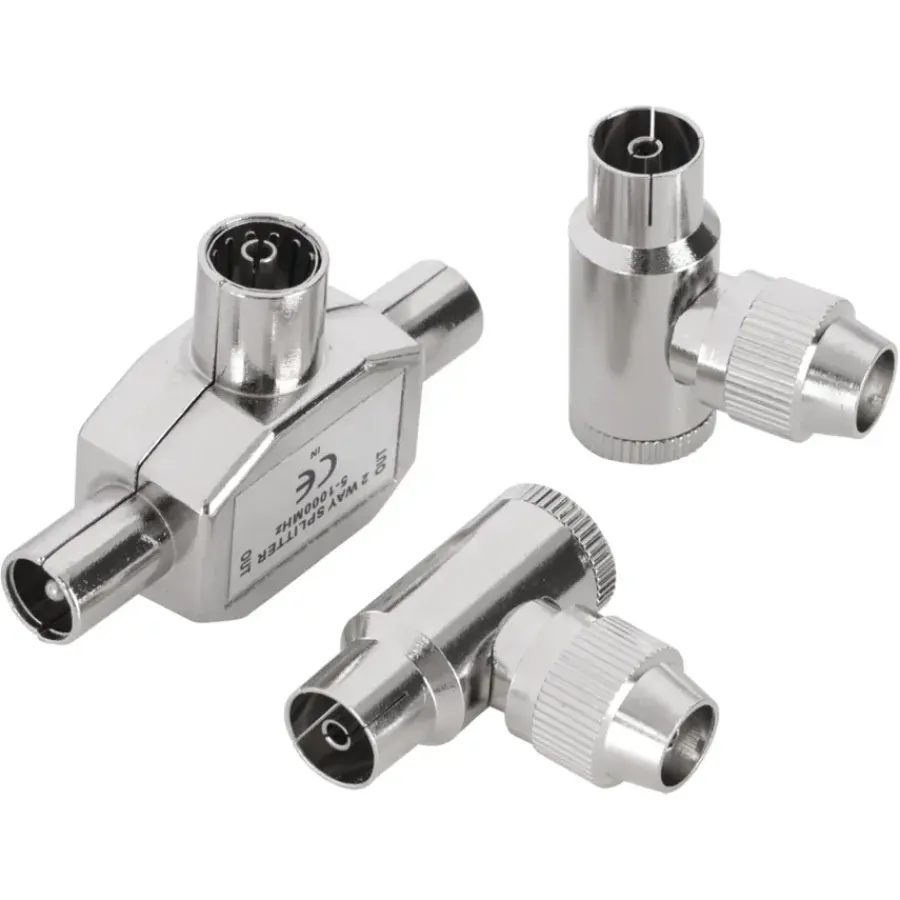 Audio & Video Accessoires > Q-link coax splitter tv 2 male/female haaks
