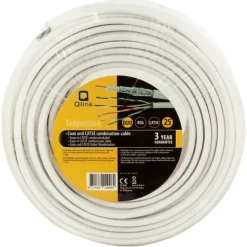 Audio & Video Accessoires > Q-link coax/utp kabel RG6 25 meter wit
