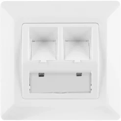 Inbouw Schakelmateriaal|Stopcontacten & Overige Contactdozen > Q-link FTP contactdoos CAT7 inbouw dubbelvoudig 8 polig RJ45