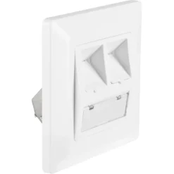 Inbouw Schakelmateriaal|Stopcontacten & Overige Contactdozen > Q-link FTP contactdoos CAT7 inbouw dubbelvoudig 8 polig RJ45